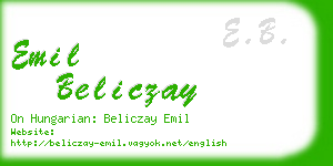 emil beliczay business card